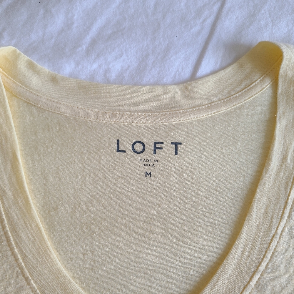 J. Crew/LOFT Short Sleeve Crew/V-Neck Tops - Pink, White, Yellow - Picture 10 of 16